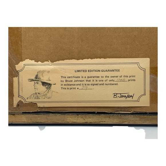 Vintage Framed Under Glass Numbered Print “The Flower Girl” By B. Johnson - Picture 5 of 5